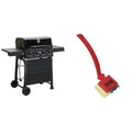 4-Burner Gas Grill with Side Tables, 36,000 BTU, Black + Bristle Free Grill Brush with Scraper U9354