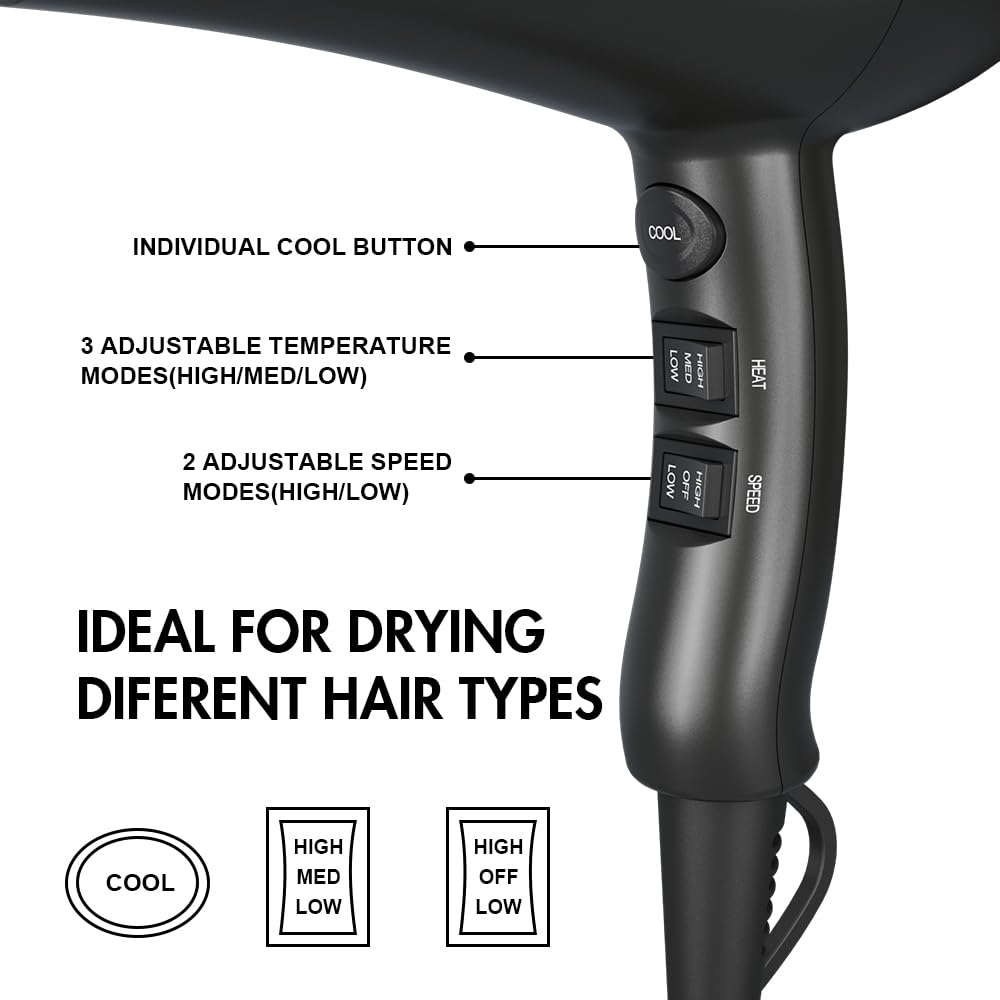 1875W Far Infrared Hair Dryer Black S775936