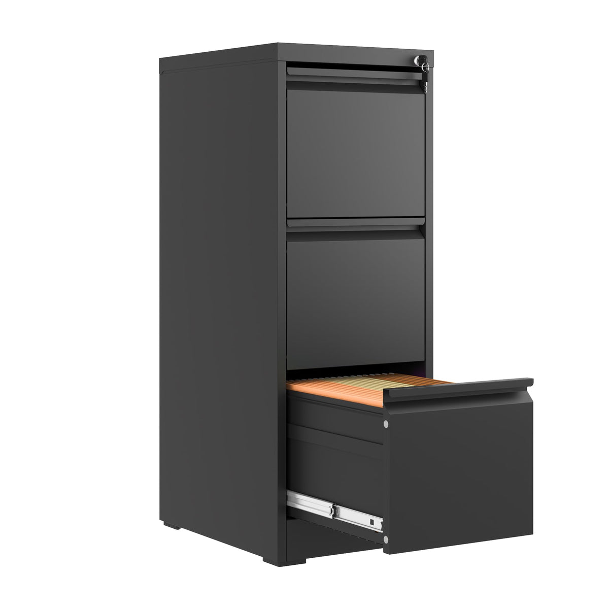 3 Drawer Metal File Cabinet with Lock W903222