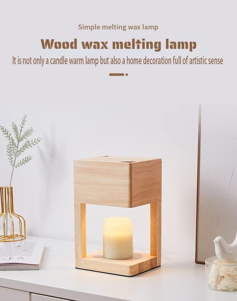 Wooden Candle Warmer Lamp with Timer and Auto Shut Off S682603