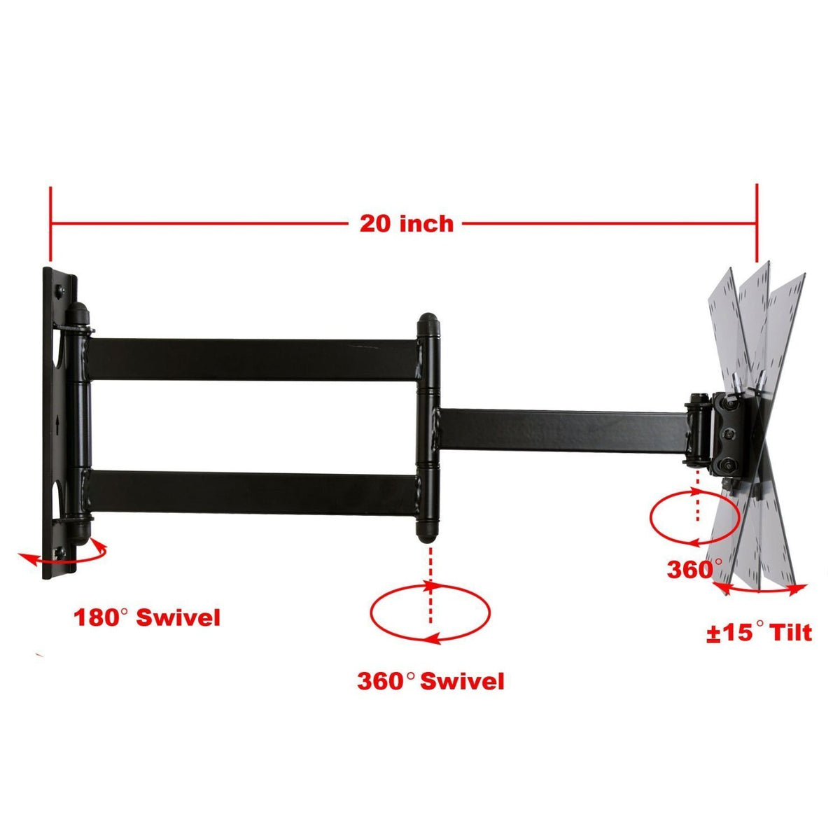 Single Stud Swing Arm TV Wall Mount W104258