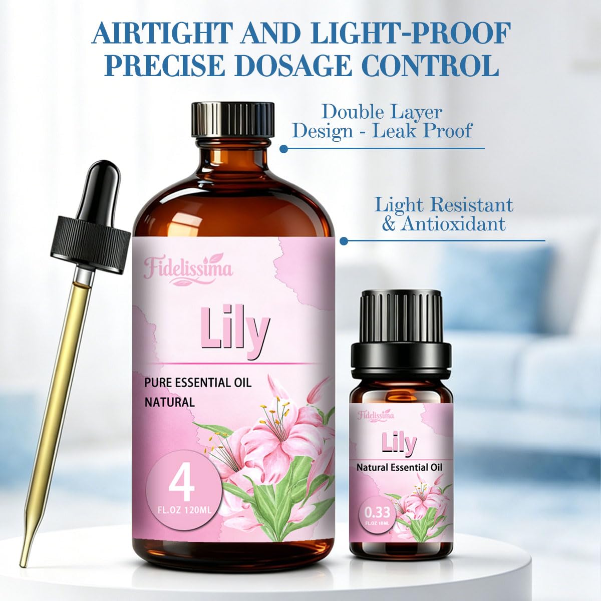 Natural Essential Oil Set 4 Scents with Glass Dropper Q7859