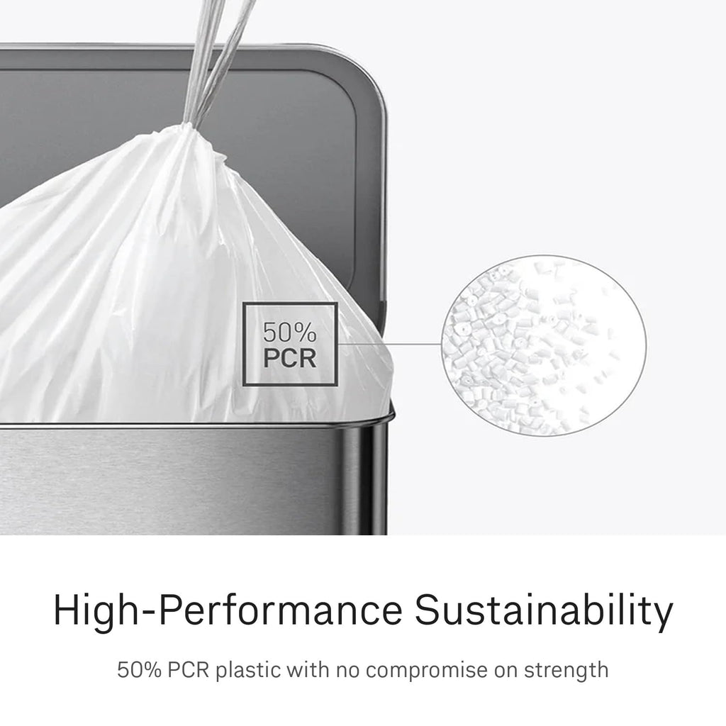 100 Count Drawstring Kitchen Trash Bags, 30-35 Liter / 8-9 Gallon, White X507204