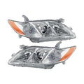 Toyota Camry 2007 2008 2009 Headlights Driver And Passenger Side Pair Amber Clear Lens P521576