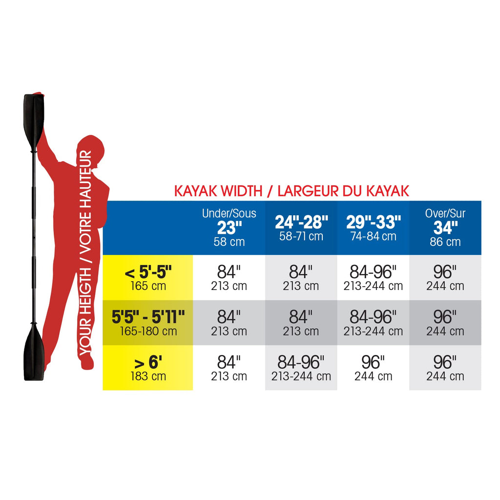 96” Fiberglass Reinforced Nylon Kayak Paddle E918794