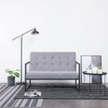Light Gray 2-Seater Fabric Loveseat Sofa with Armrests G346924