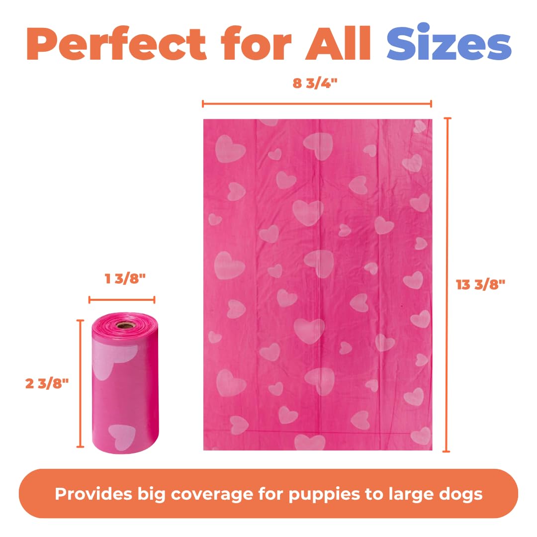 Pink Heart 150 Count Dog Poop Bags O756684