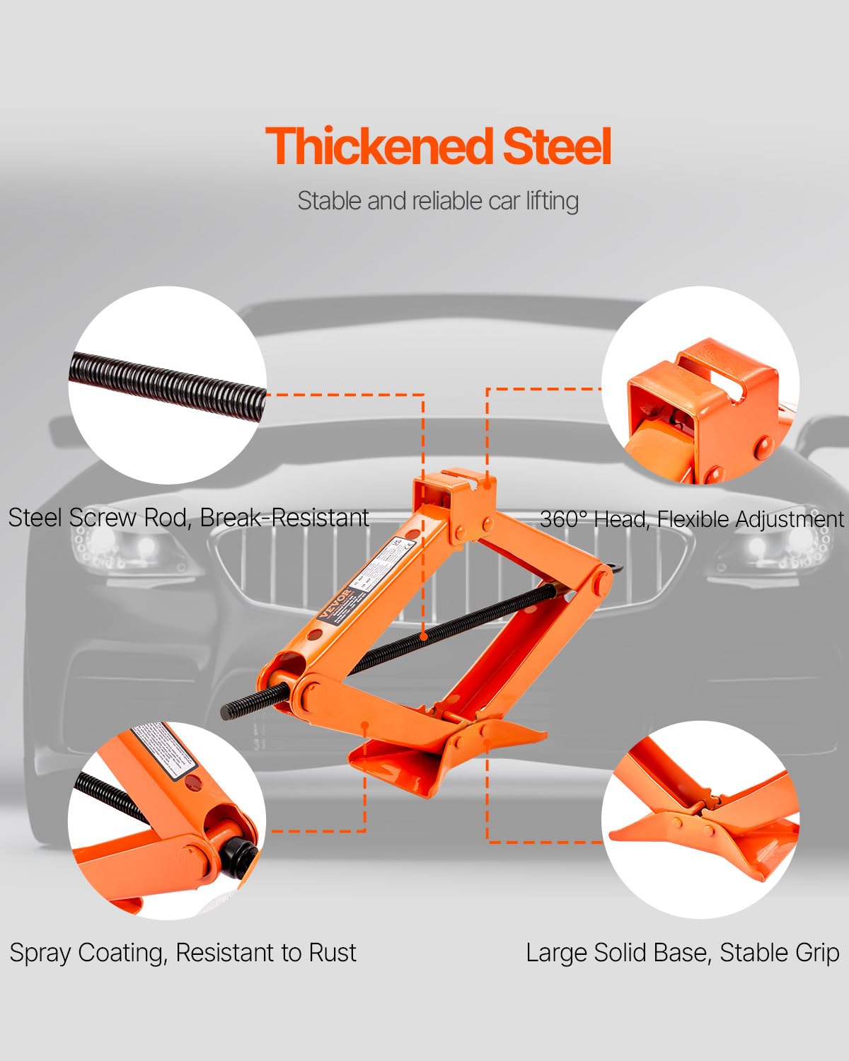 2.5 Ton Scissor Car Jack with Lifting Range B289