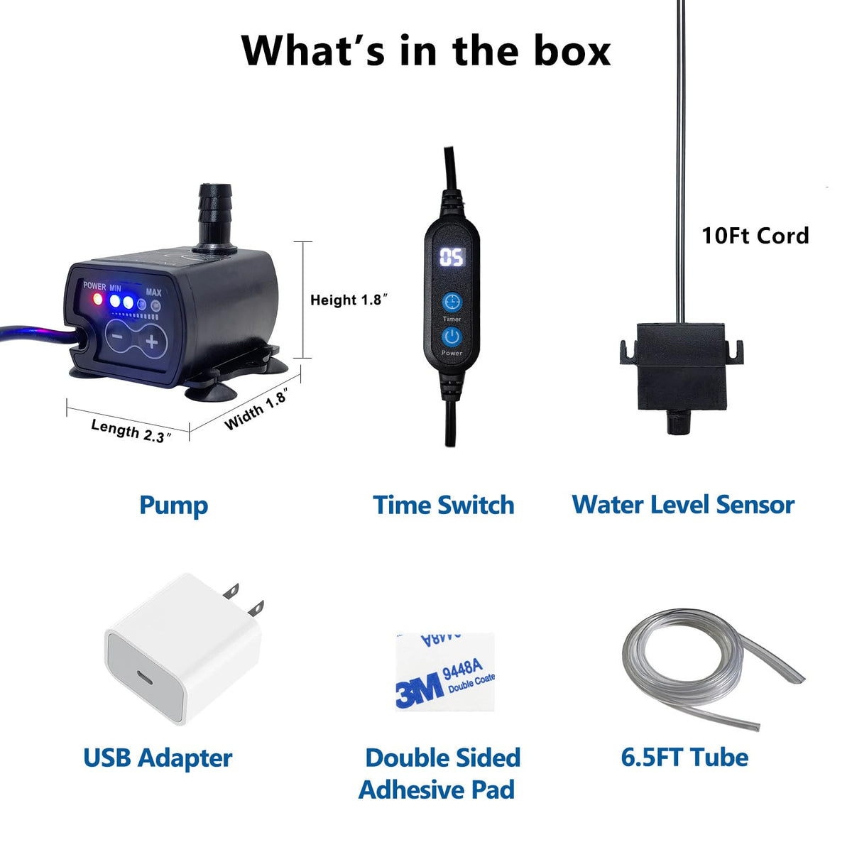 Aquarium Auto Top Off System with 4 Level Flow Control Pump H739085