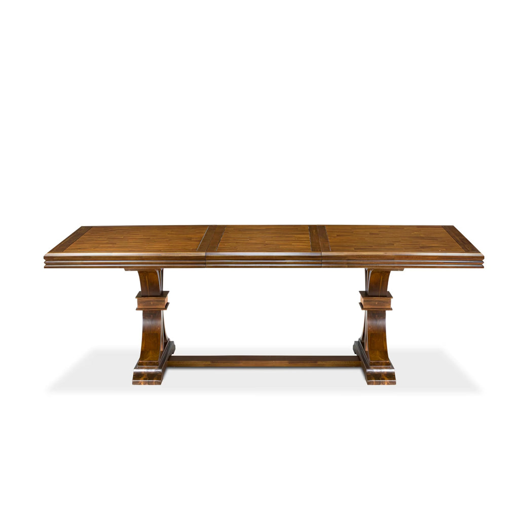 9 Piece Dining Table Set with 8 Beige Polyester Chairs R876247