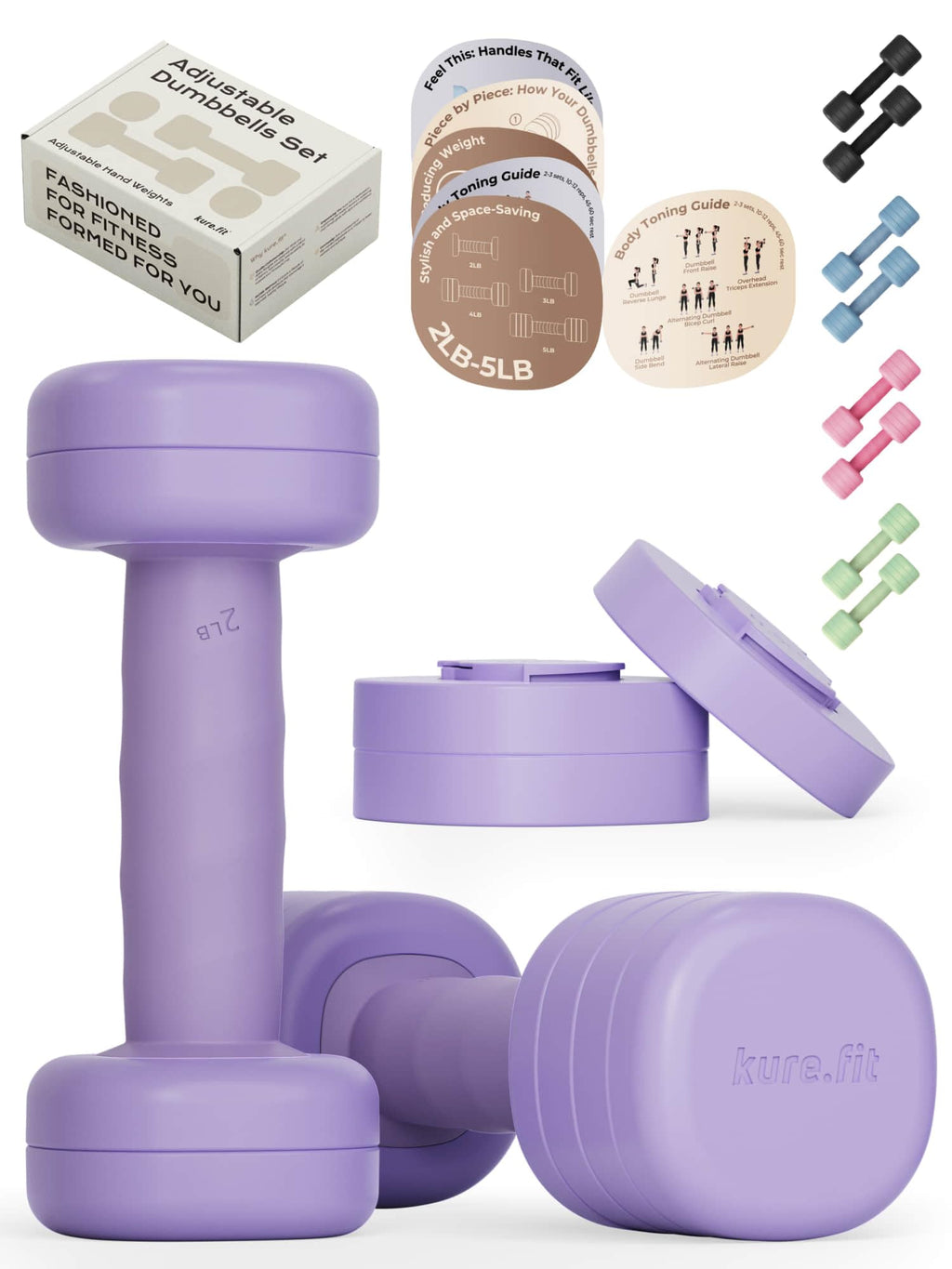 Adjustable Dumbbell Set 2LB 3LB 4LB 5LB H651207