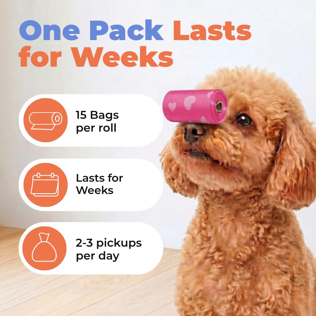 Pink Heart 150 Count Dog Poop Bags O756684