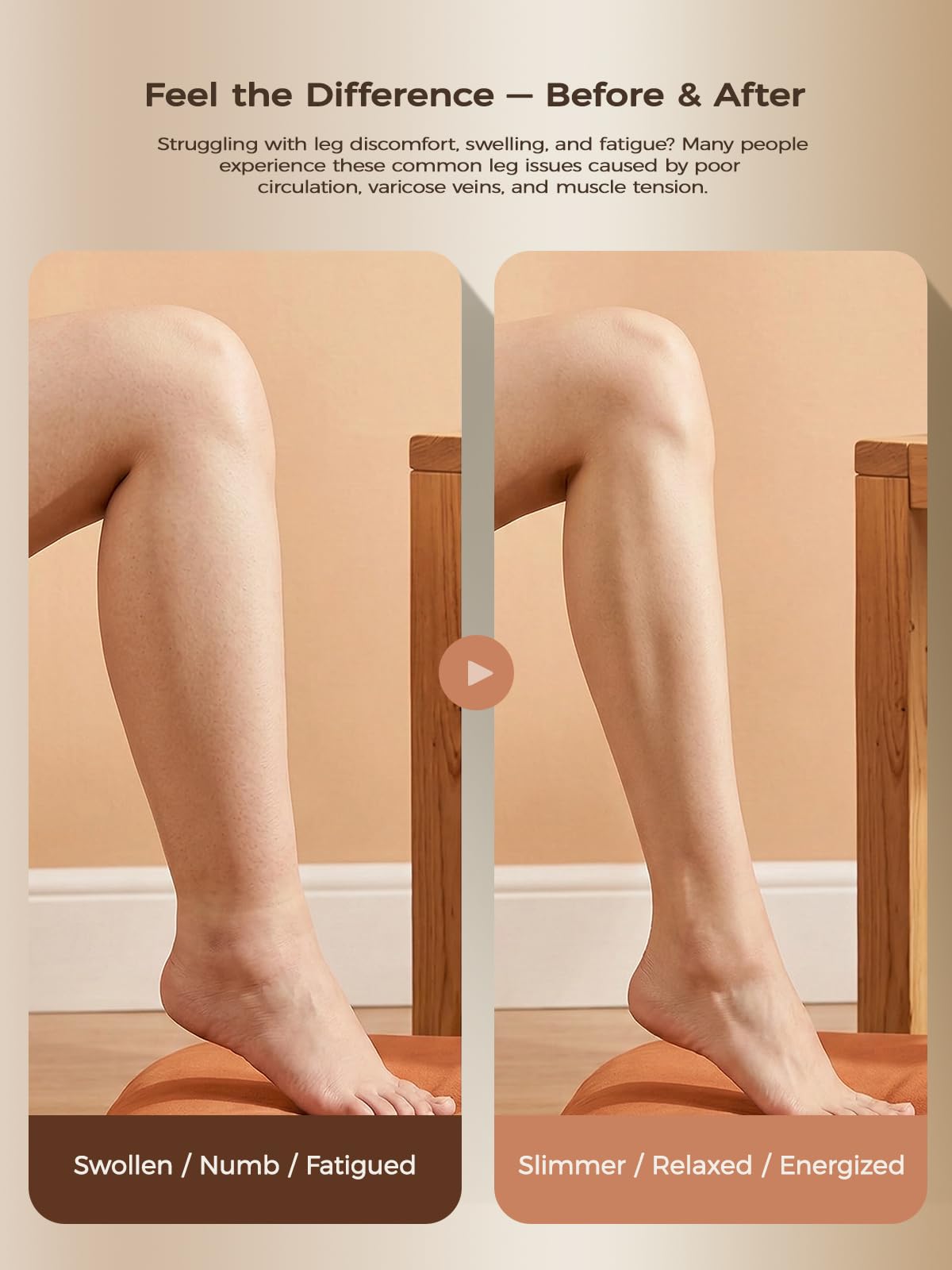 Leg Massager with Heat, Light, SoothingPulse & Vibration Y918598