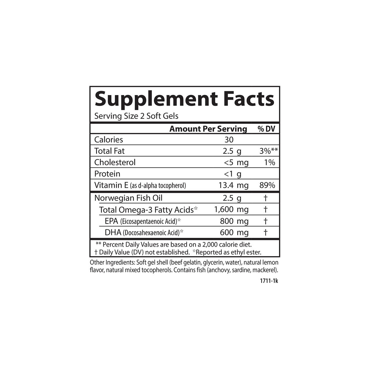 Omega-3 1600mg Soft Gels 90 Count B366
