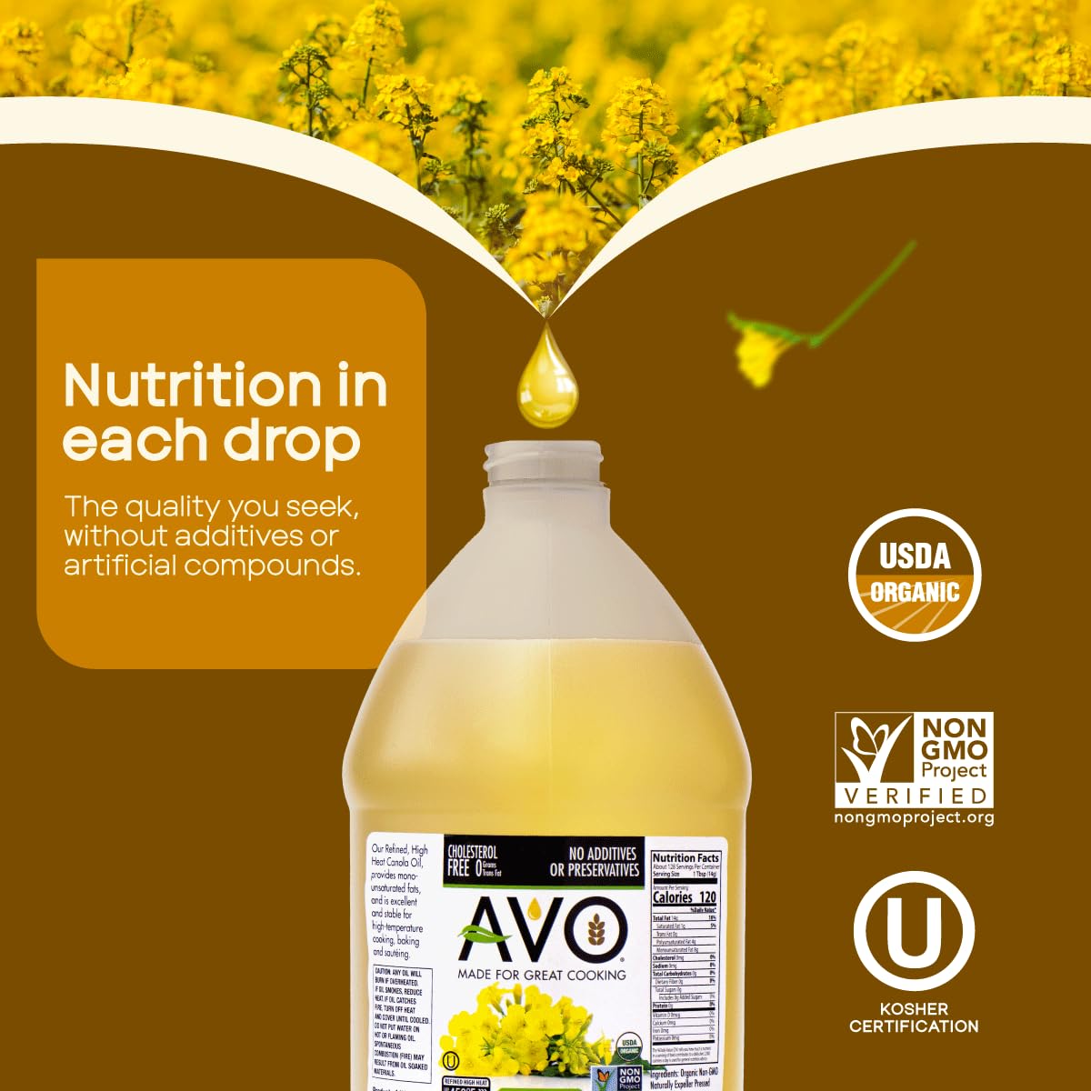 Organic Canola Oil, 64 Fl Oz U7438