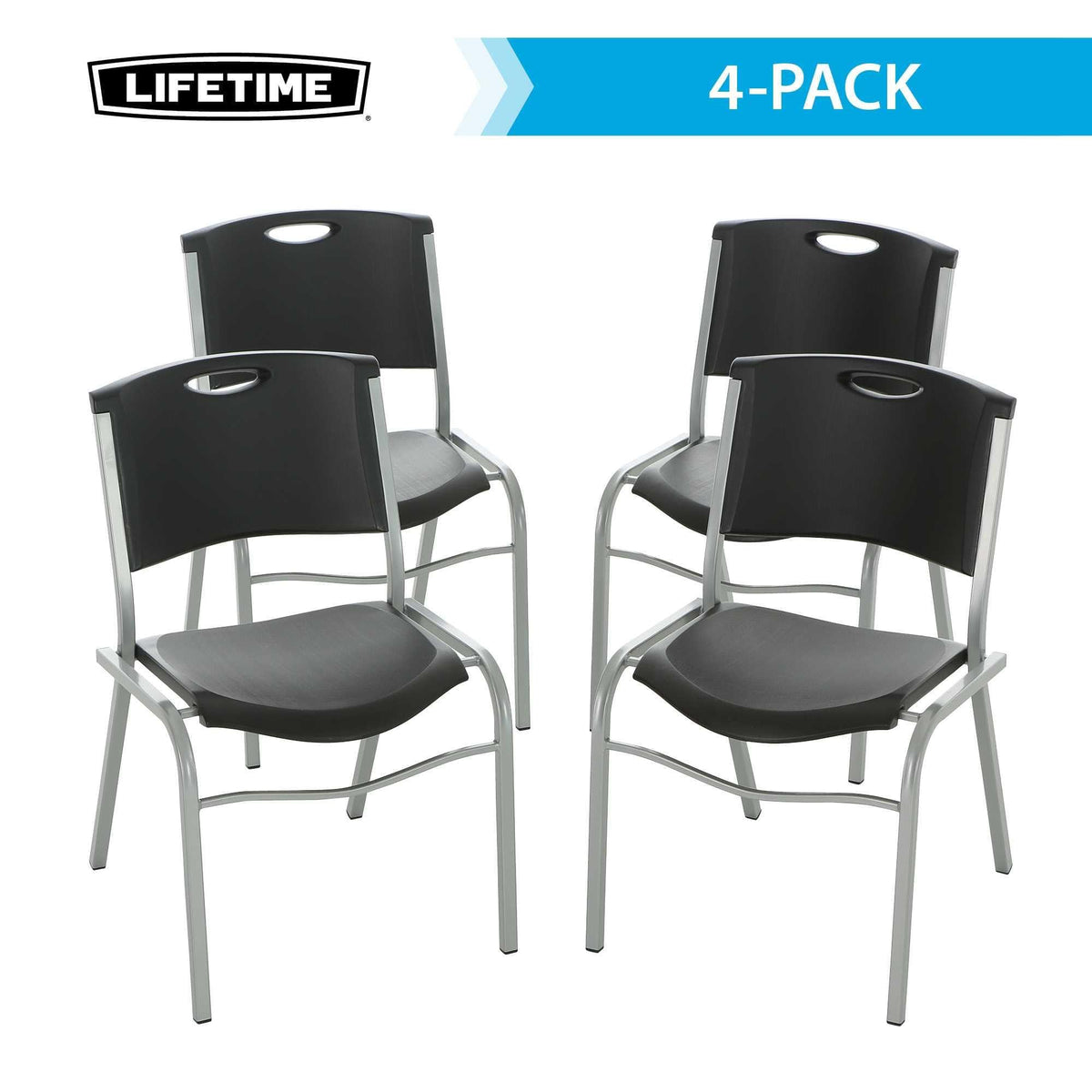 Black Stacking Chair 4-Pack V626