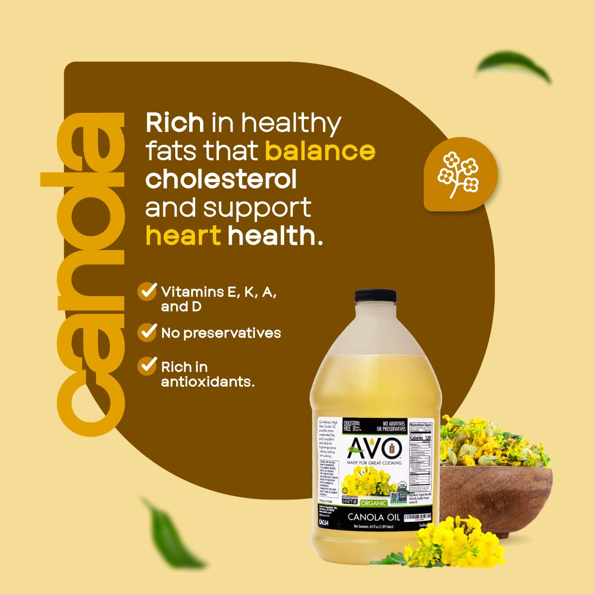Organic Canola Oil, 64 Fl Oz U7438