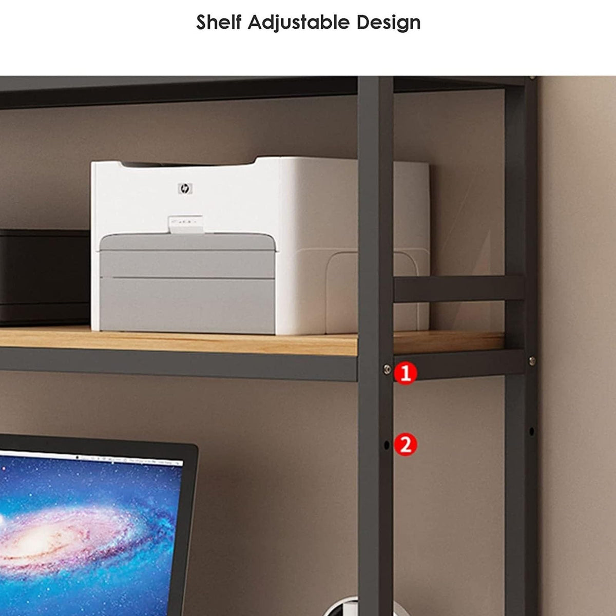 Adjustable Wood and Metal Desktop Bookshelf W9465