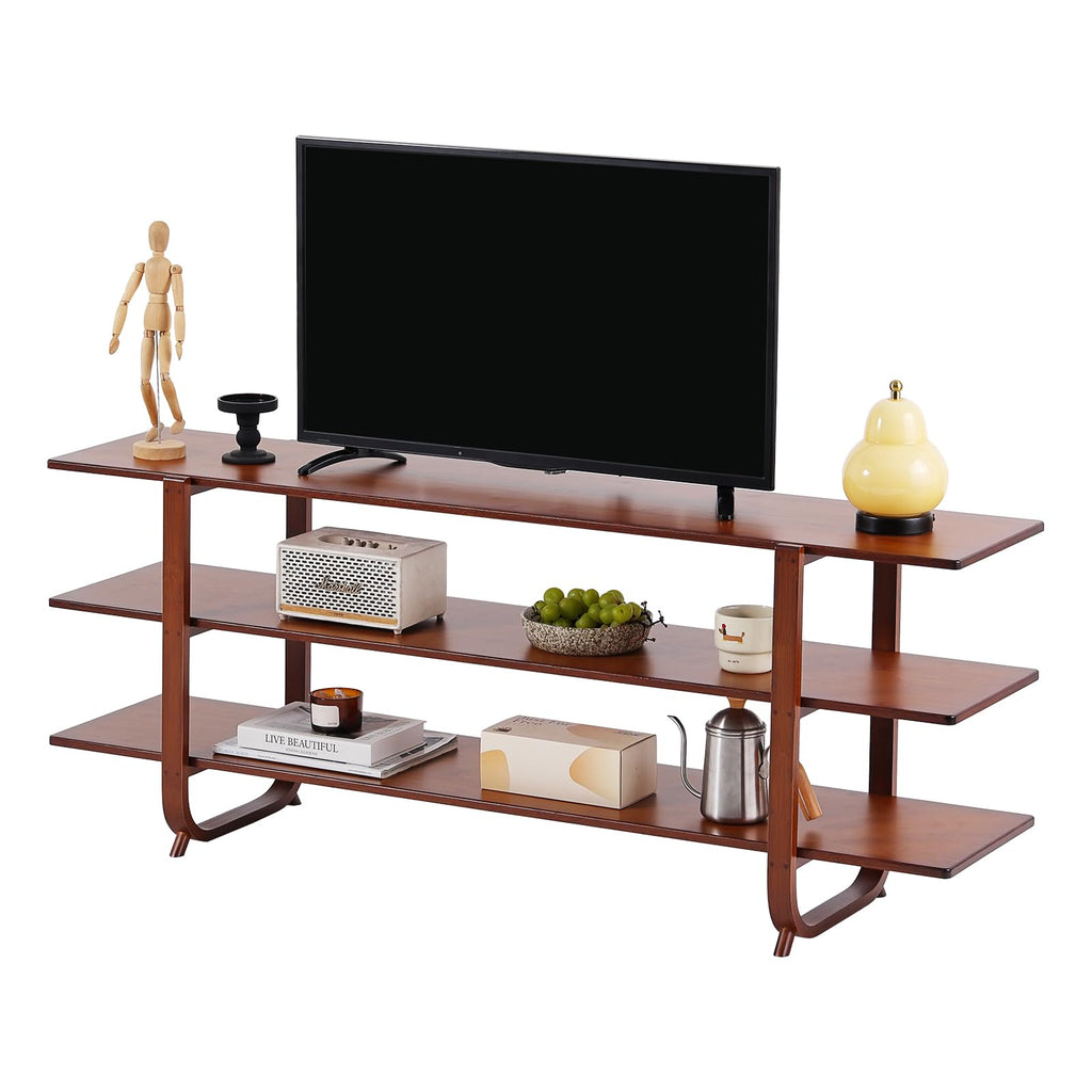 Walnut 65 Inch 3-Tier TV Stand R8743