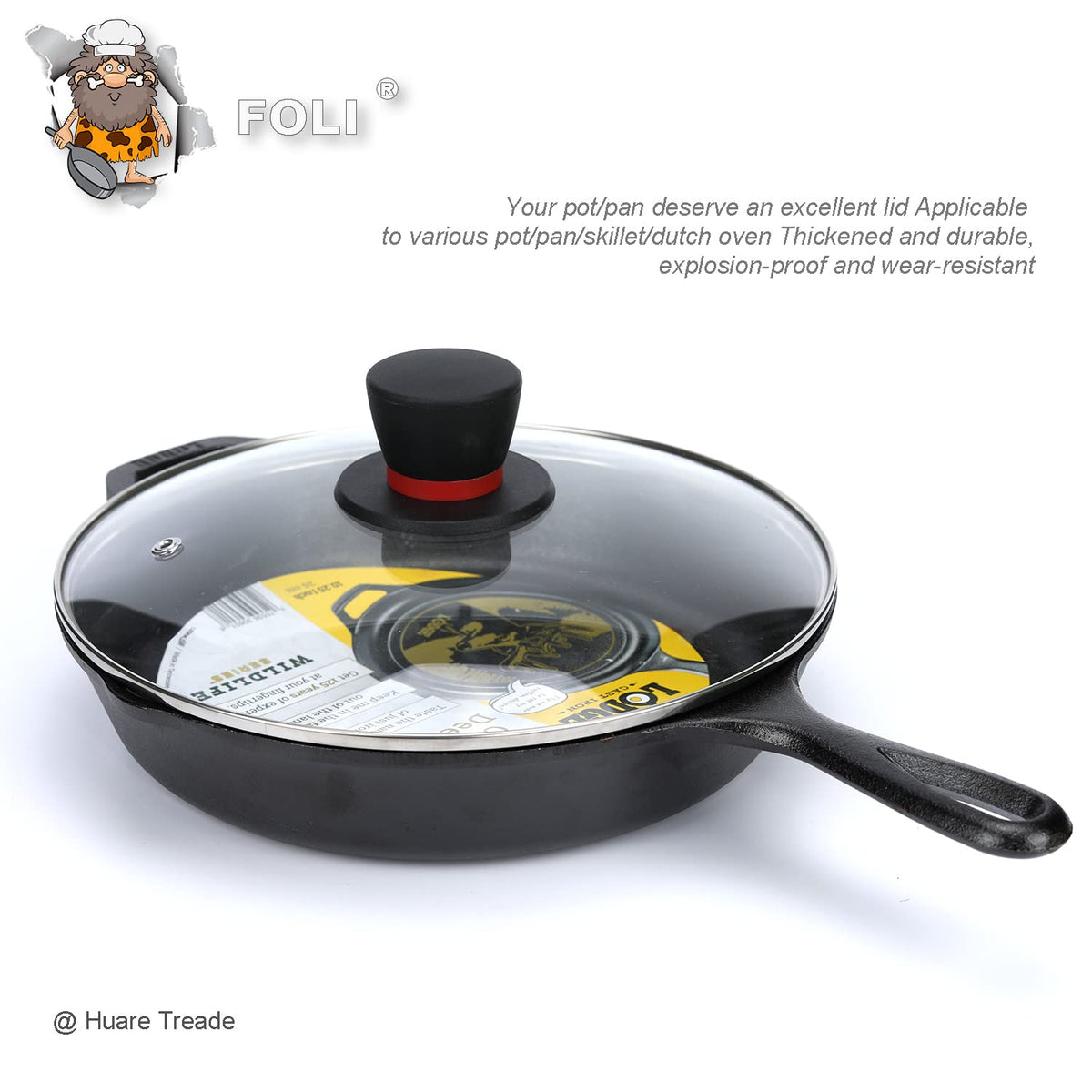 10.25 Inch Tempered Glass Lid with Steam Vent R314