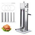 Manual 15LBS Stainless Steel Sausage Stuffer with 5 Stuffing Tubes S631