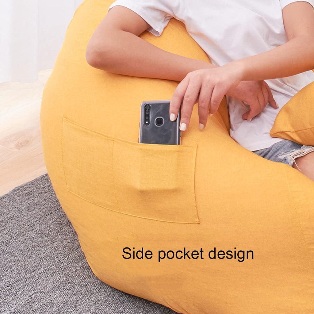 Cotton Linen Bean Bag Chair Cover 90x110cm U70573