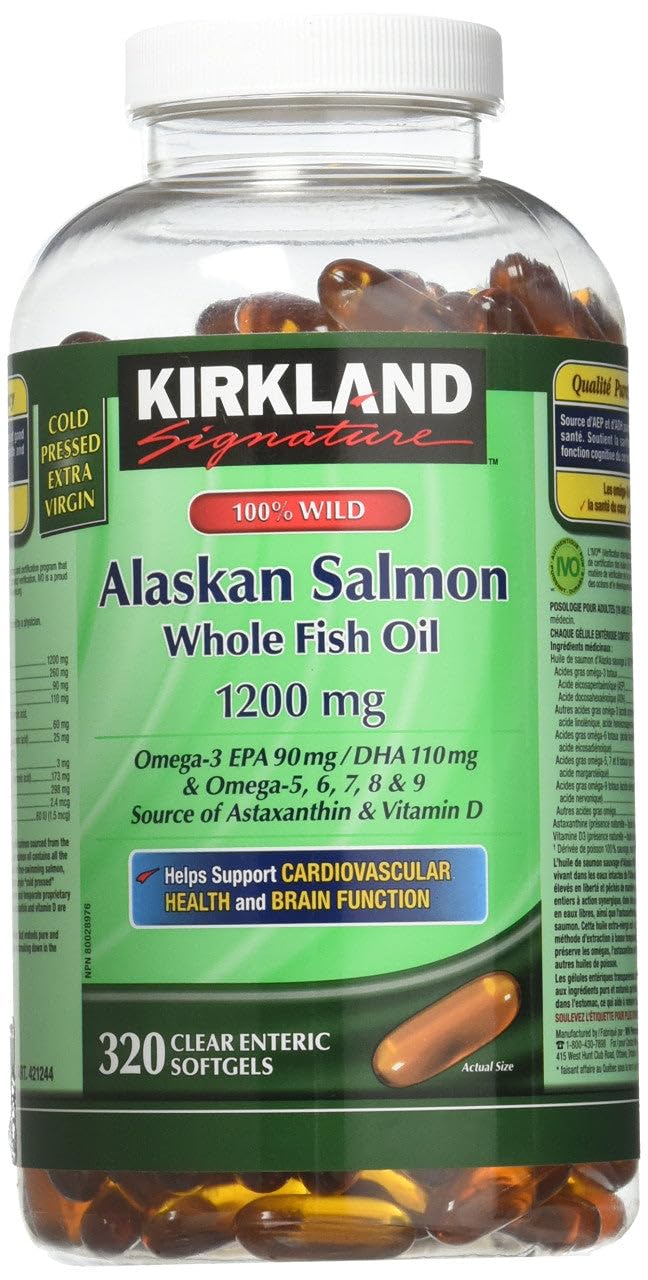 Wild Alaskan Salmon Oil 1200mg 320 Enteric Coated Softgels K425952