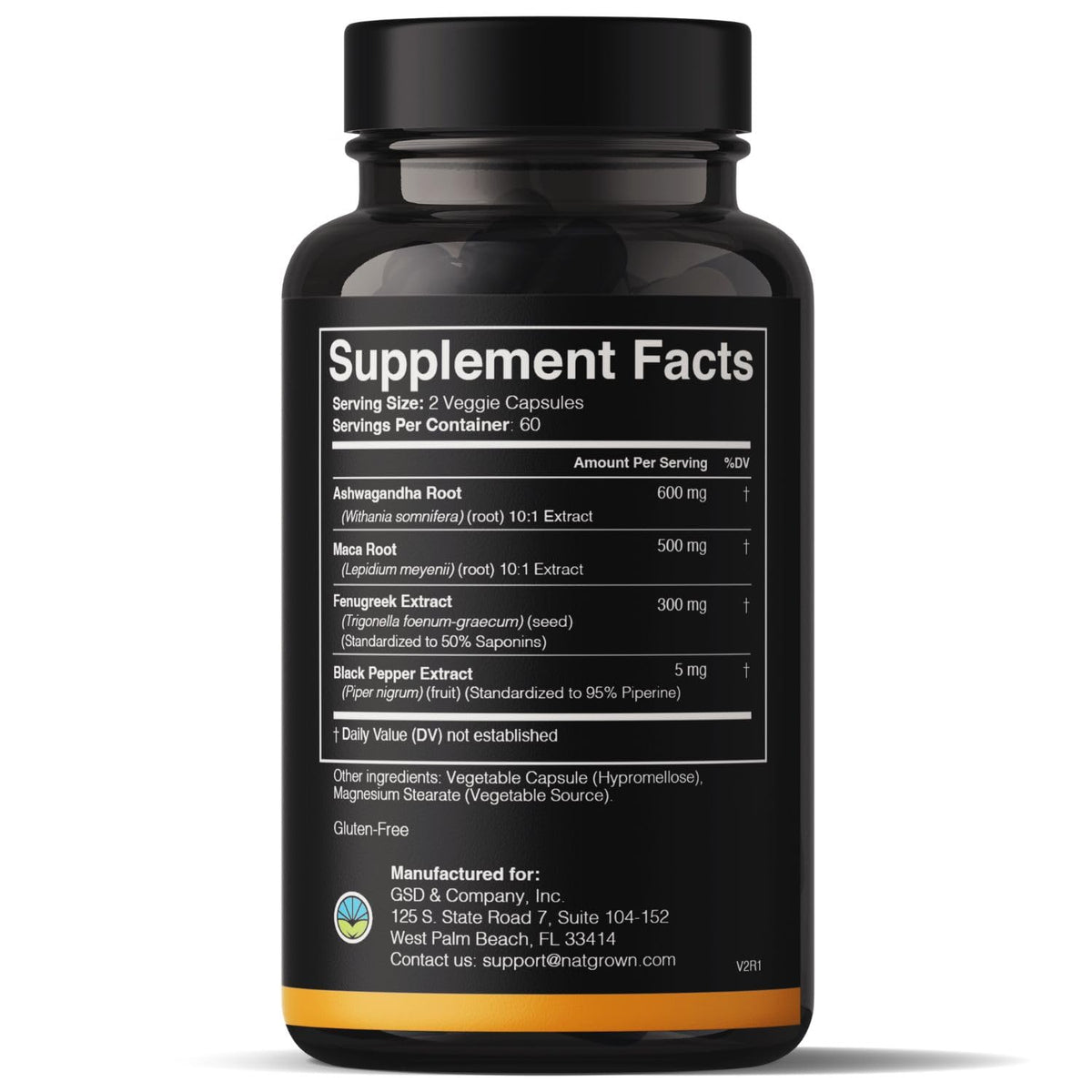 Ashwagandha Maca Root Fenugreek Capsules 120 Ct H974