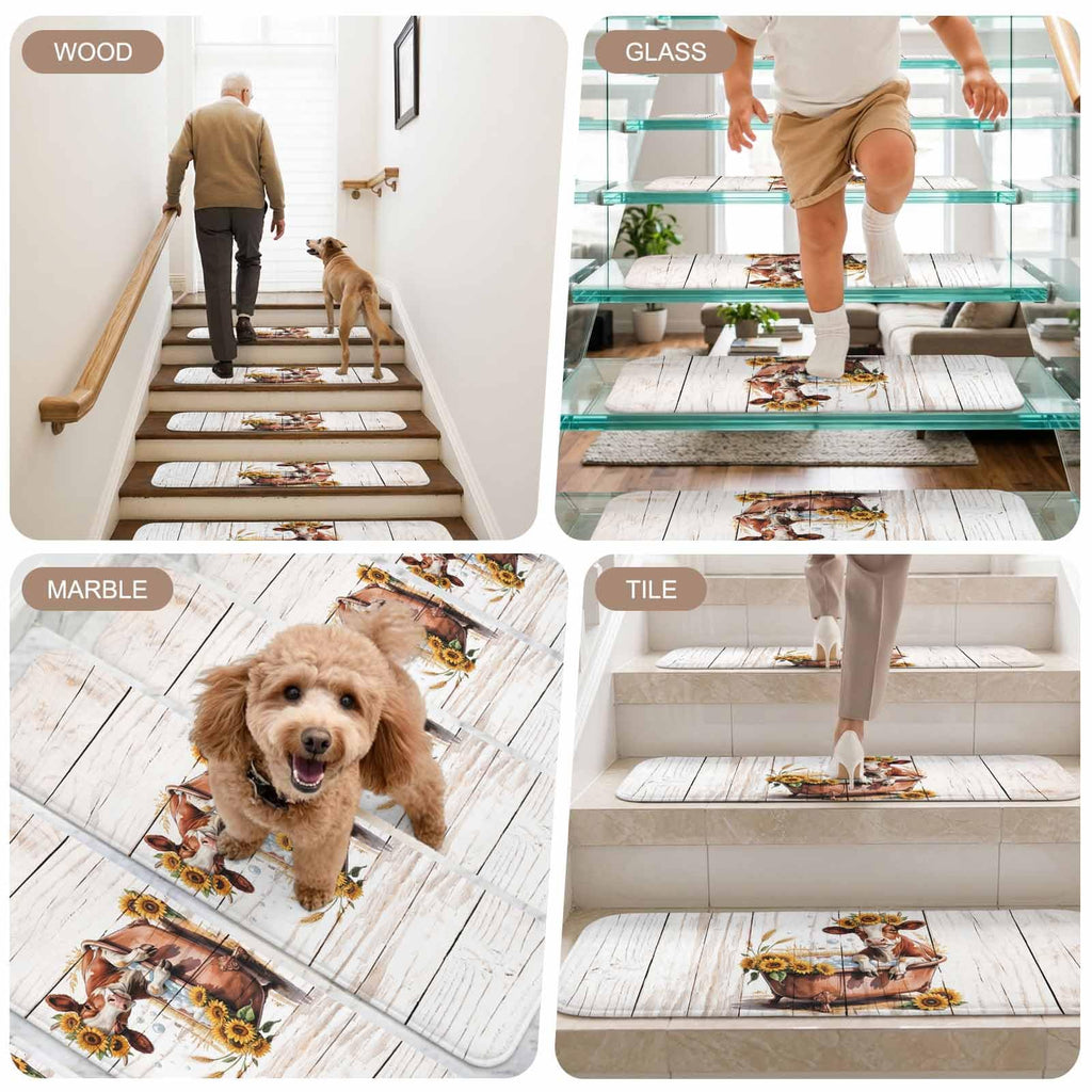 Indoor Non Slip Carpet Stair Treads 4 Pack I792910