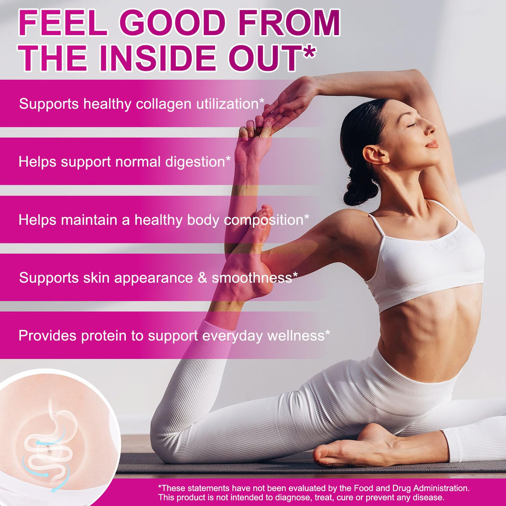 Multi Collagen Peptides Powder Types I II III V X 16 Oz Hydrolyzed with Biotin Unflavored E690