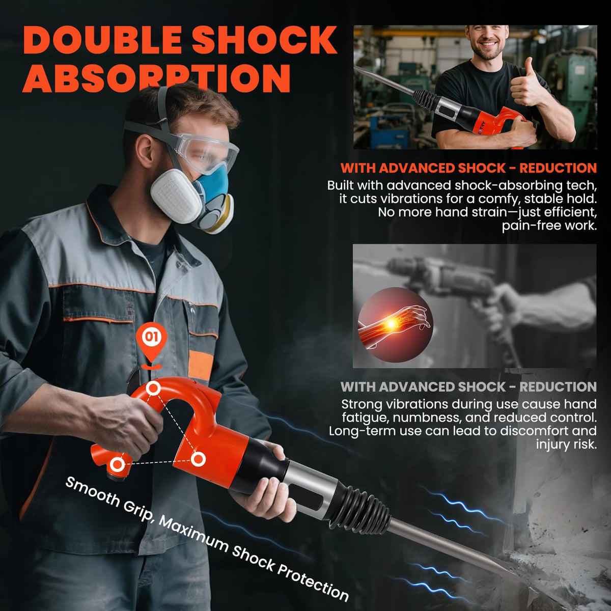 Air Chisel Hammer Pneumatic Shovel with Chisel Bit E10797