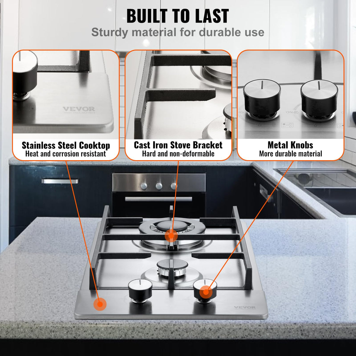 12 inch 2 Burners Stainless Steel Gas Cooktop K21663