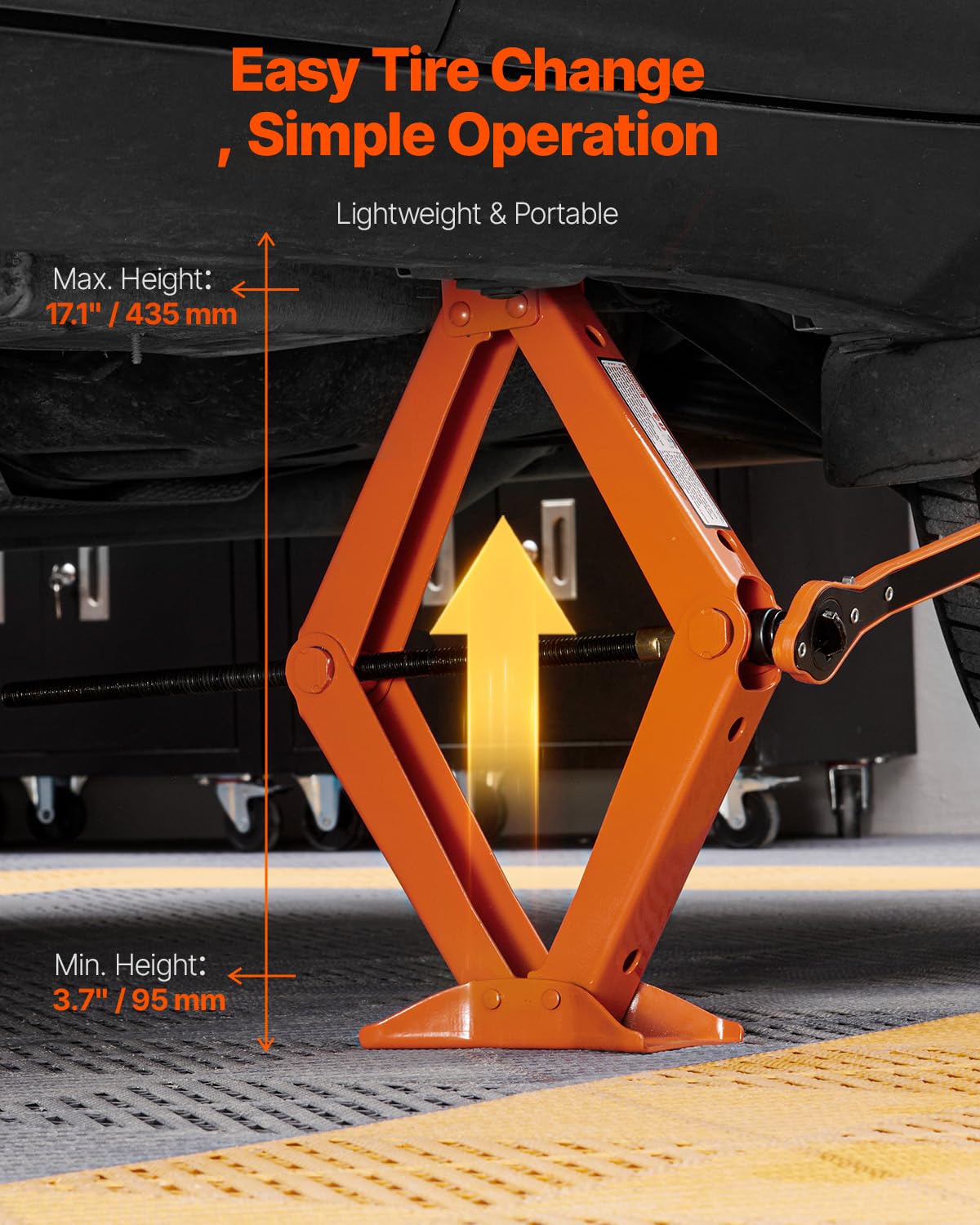 2.5 Ton Scissor Car Jack with Lifting Range B289