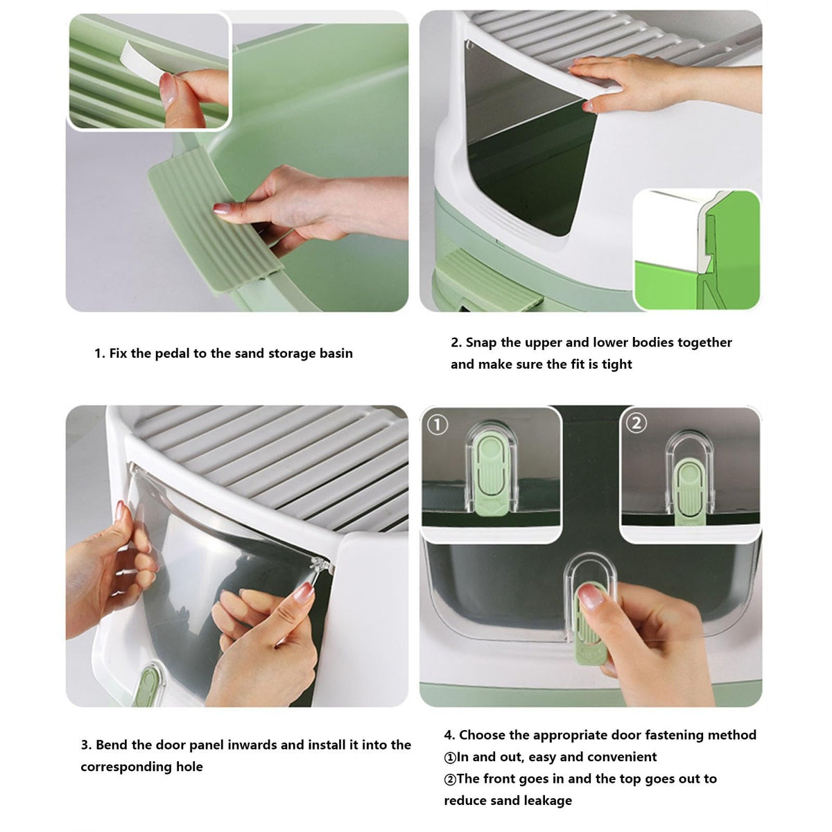 Cat Litter Box with Lid, Top Entry with Scoop, Enclosed Plastic with Drawer O980
