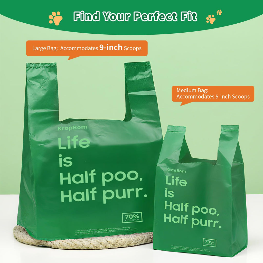 125 Count Large Unscented Cat Poop Bags with Handles N86646