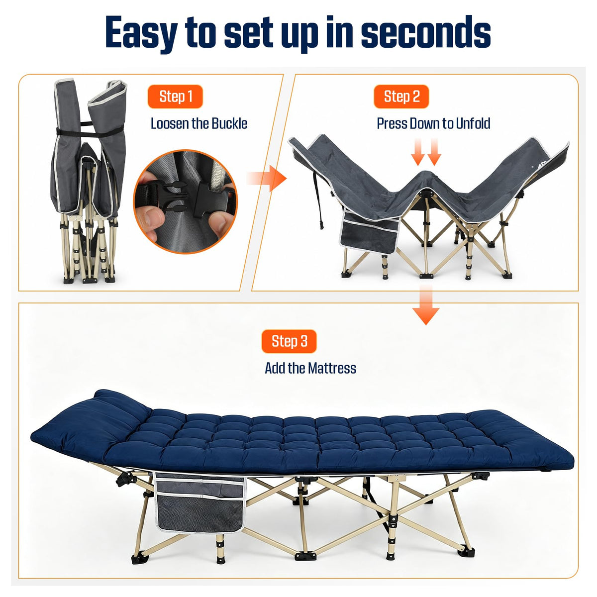 Camping Cot with Mattress R506619
