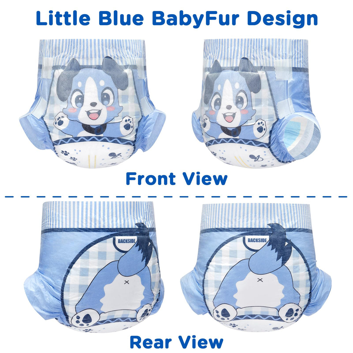 Adjustable Hook-and-Loop Fastener Closure Adult Printed Cloth Back Diaper 10 Pieces Medium 28"-38" S279
