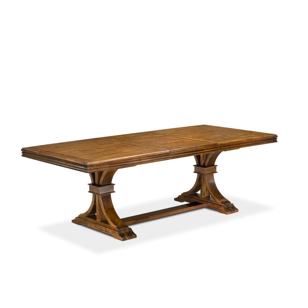 9 Piece Dining Table Set with 8 Beige Polyester Chairs R876247
