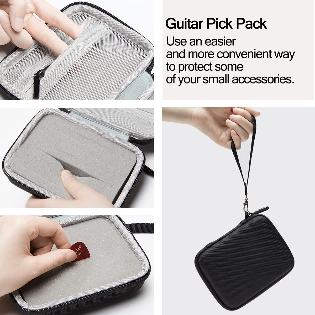 Guitar Pick Holder Case Black B124