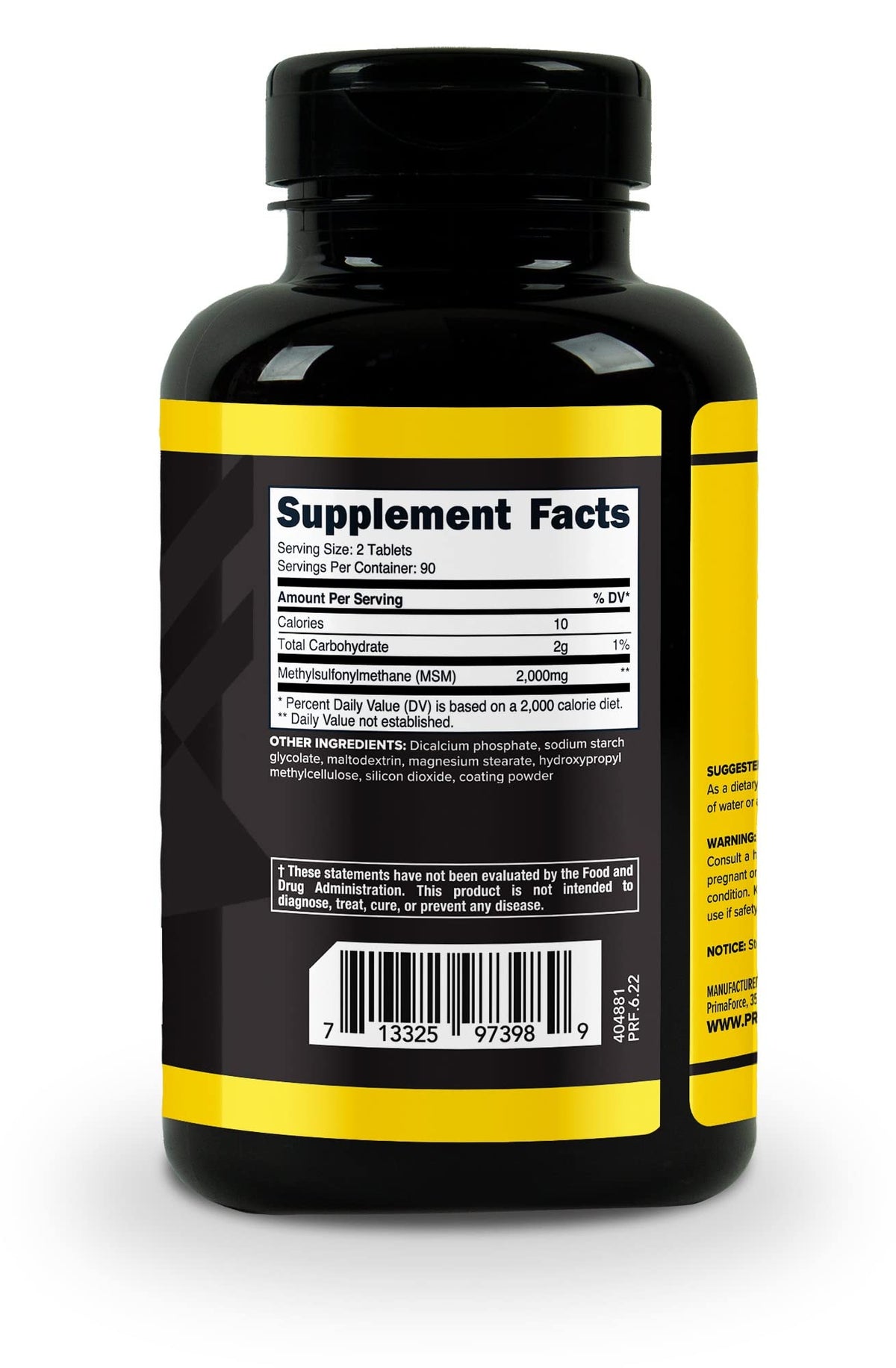 MSM Tablets 2000mg 180 Tablets M28033