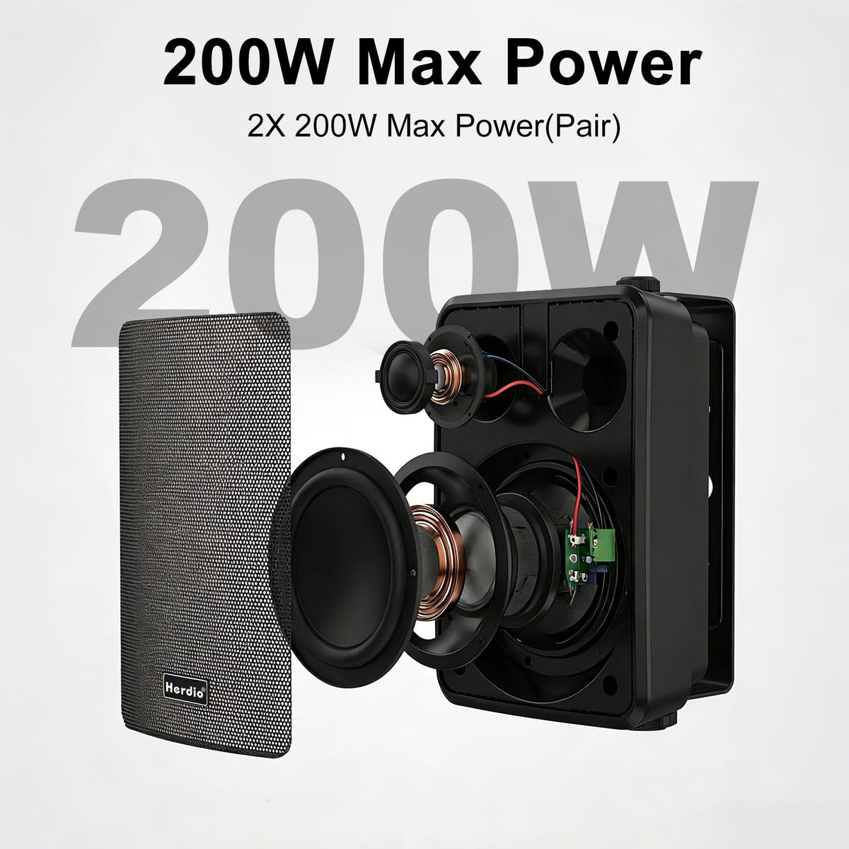 5.25" 300W Bluetooth Outdoor Speakers IPX5 Waterproof Black 2-Pack V973225