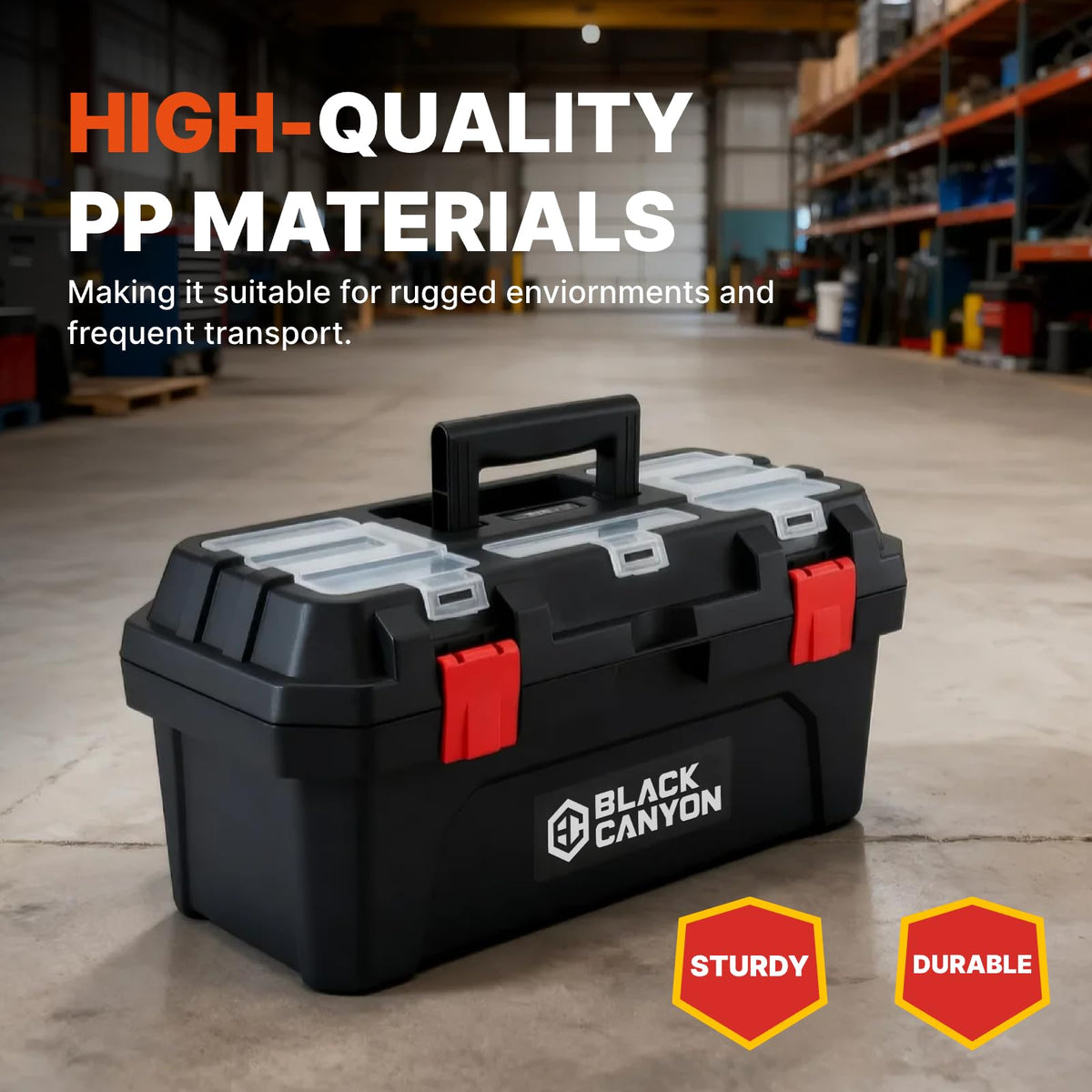19 Inch Plastic Portable Tool Box with Handle G788470