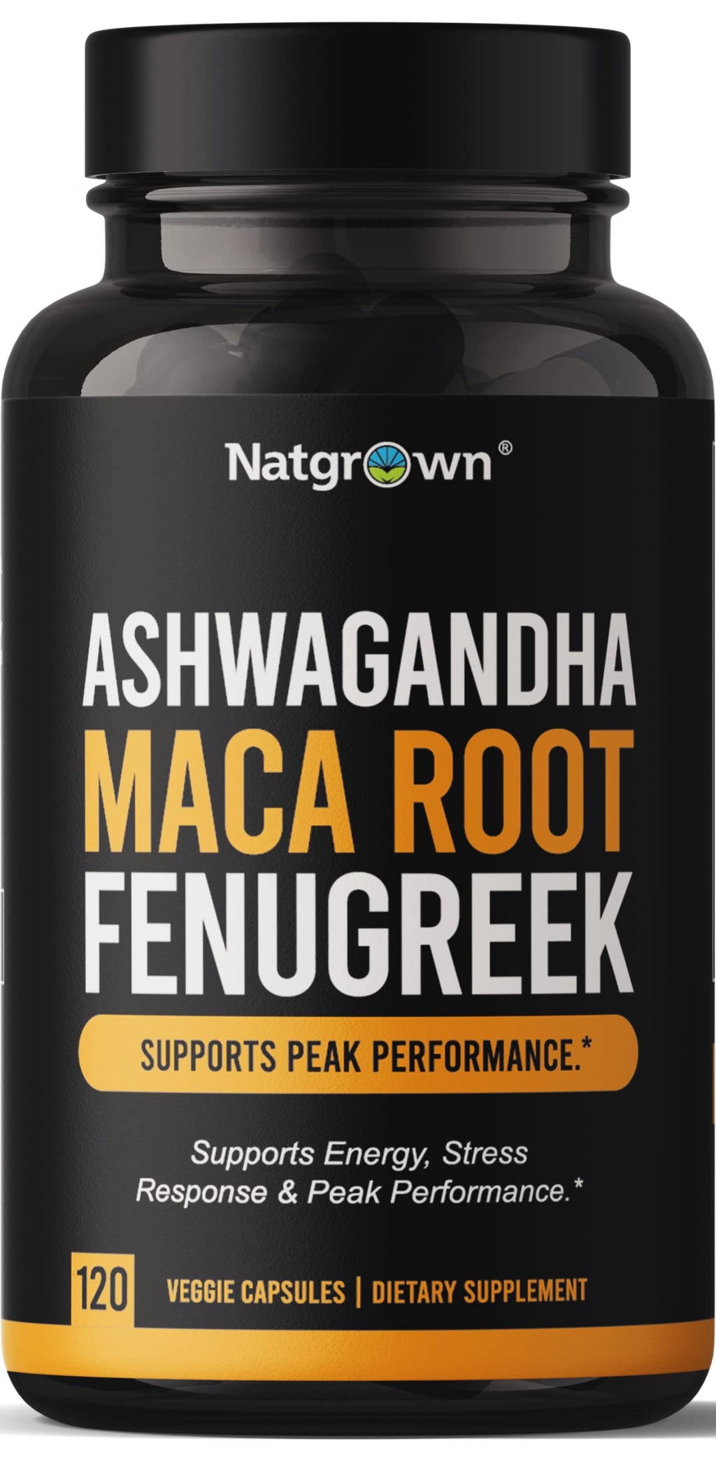 Ashwagandha Maca Root Fenugreek Capsules 120 Ct H974