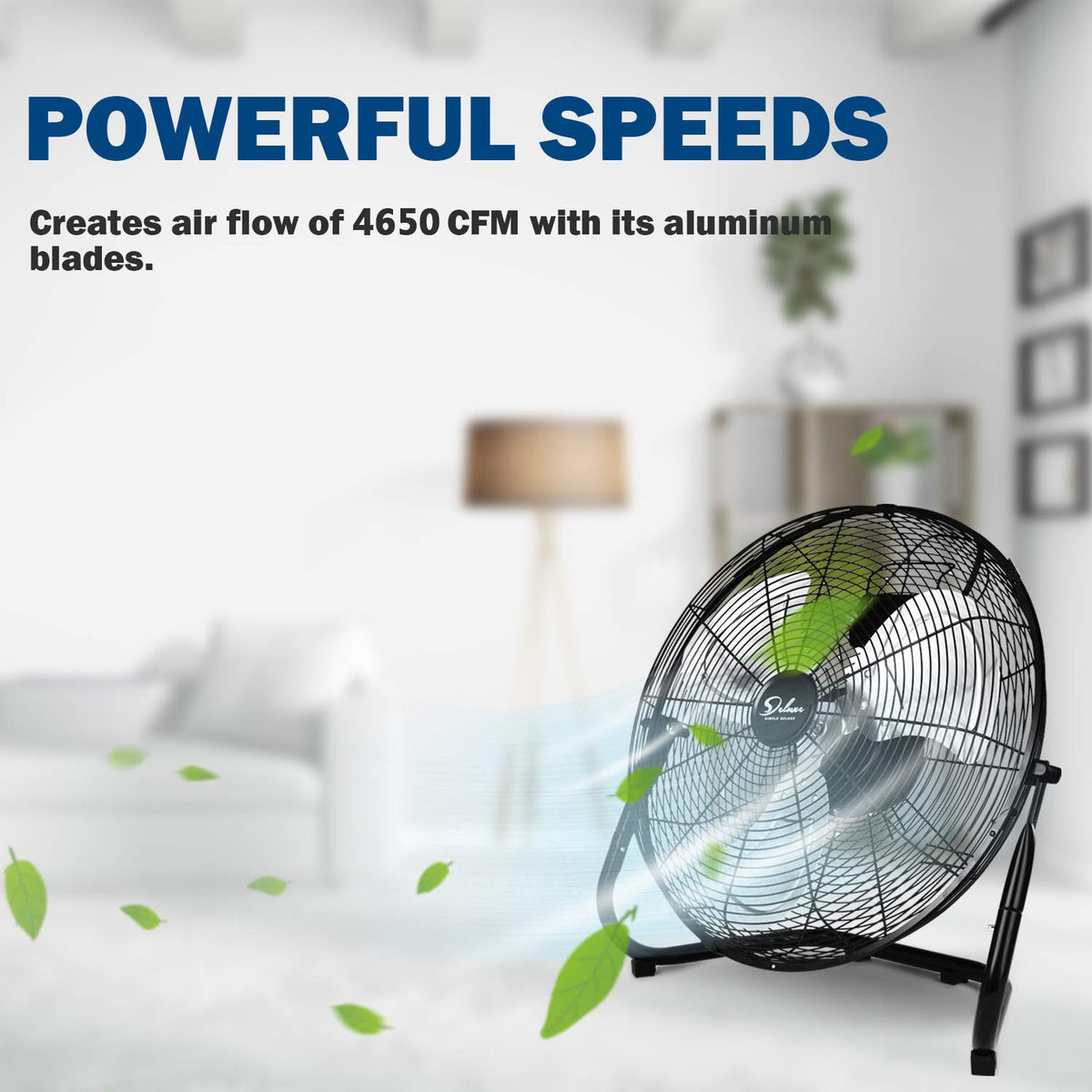 20 Inch 3-Speed High Velocity Metal Industrial Floor Fan Y897402