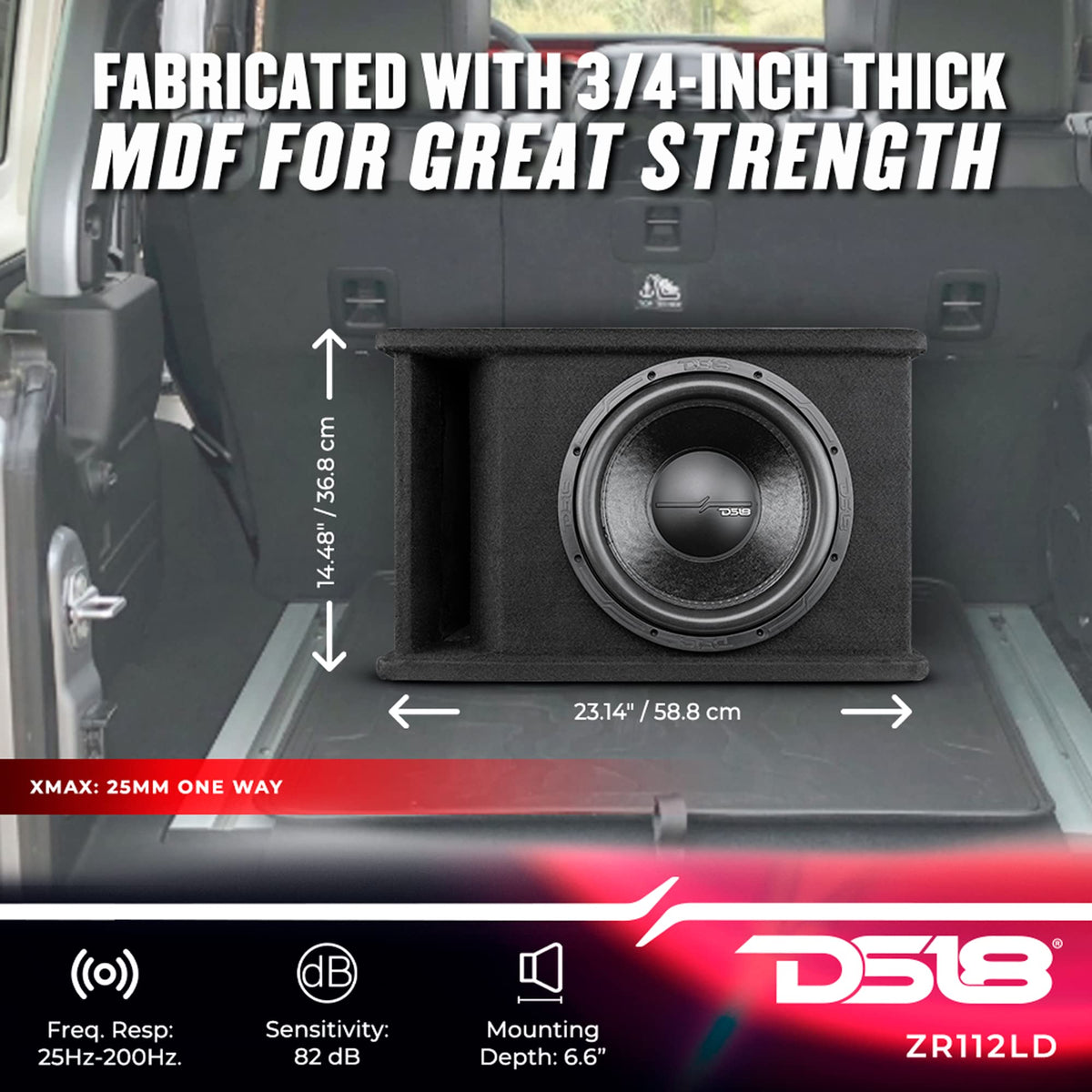 12" Single Subwoofer Loaded Enclosure Ported Box W8134