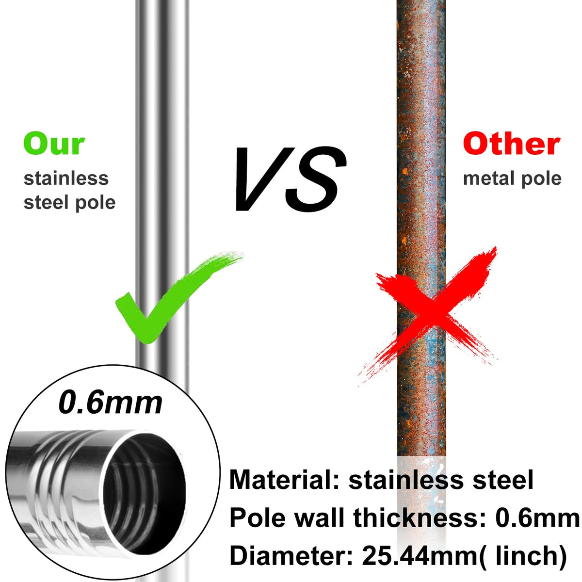 Heavy Duty Stainless Steel Flag Pole Kit Q35053