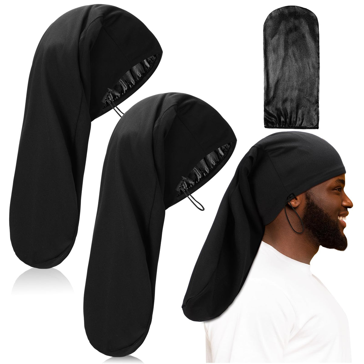2 Pcs Dreadlock Sleep Cap I690