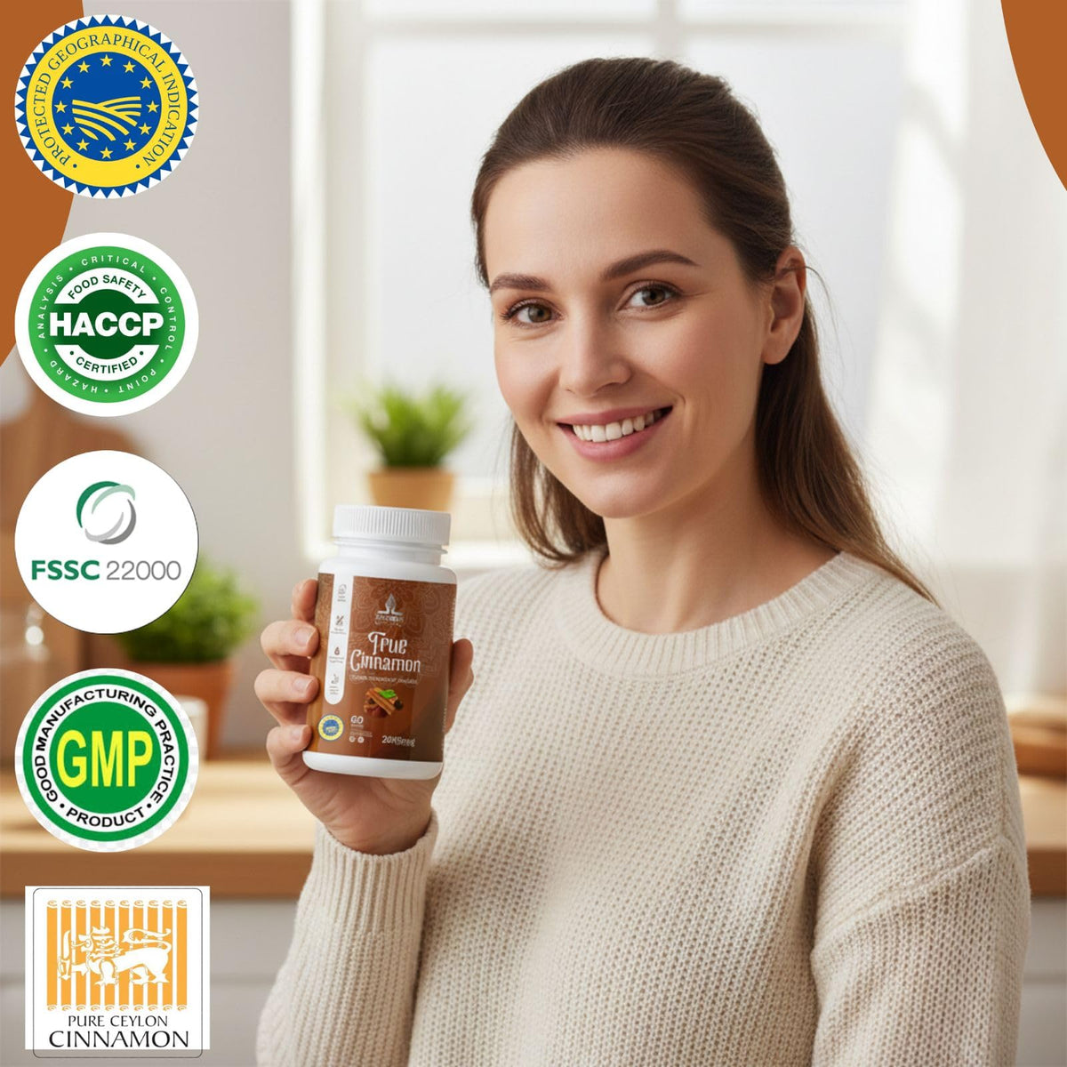 Pure Ceylon Cinnamon Capsules, 2,000mg, Non-GMO, Gluten-Free J87914
