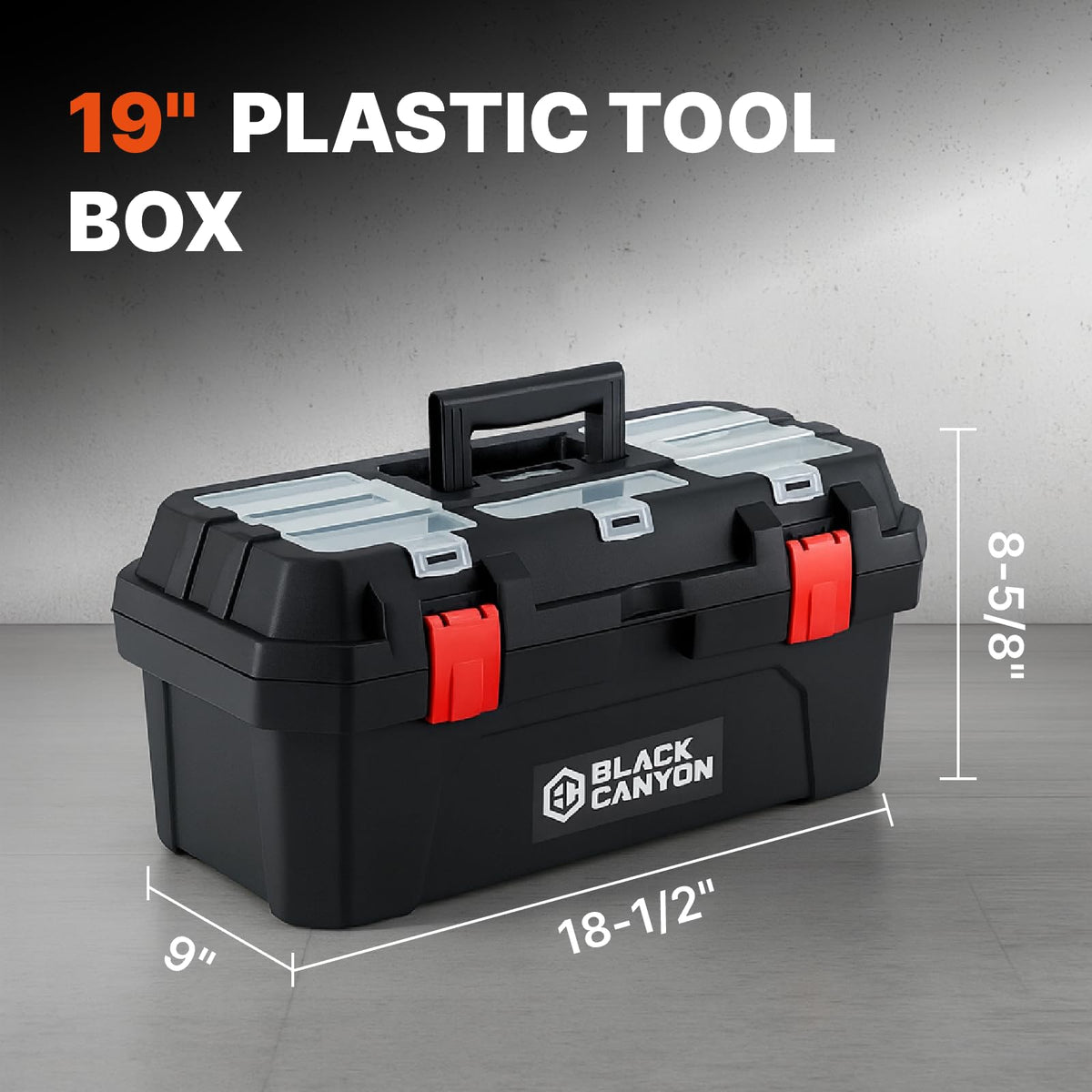 19 Inch Plastic Portable Tool Box with Handle G788470