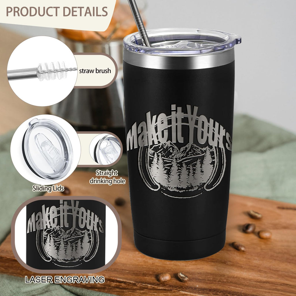 20 Pack Stainless Steel Insulated Tumbler with Straws Z250476
